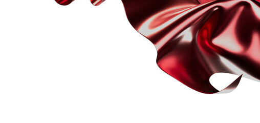 Fototapeta premium Abstract shot of red waving fabric with highlights. Suitable for design backgrounds, concepts like