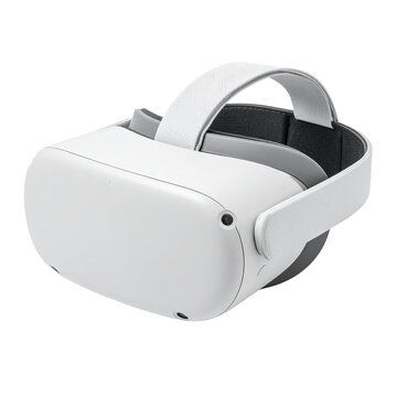 Modern white virtual reality headset for immersive gaming and entertainment.