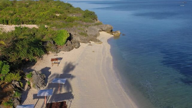 Aerial view of quiet tropical beach