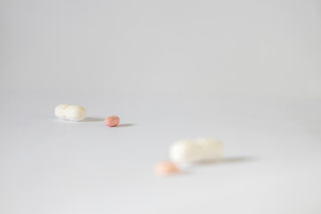 Selective focus on medication pills