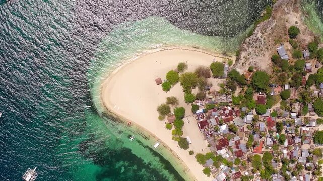 Aerial view of small tropical island