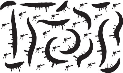 Black ink splatter, splash vector art. Perfect for design, grunge, and abstract projects