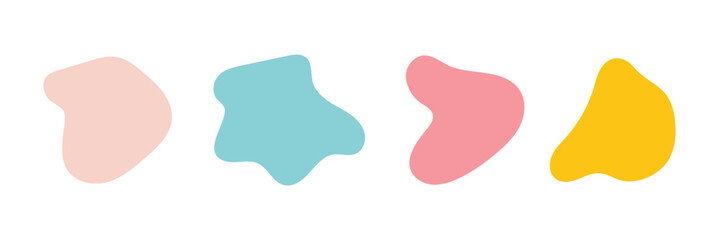 Organic shape round form set. Colorful doodle abstract liquid blob, wavy different form. EPS10