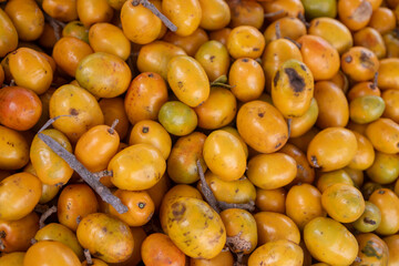 Fresh yellow fruits as natural food concept. Healthy nutrition fruits