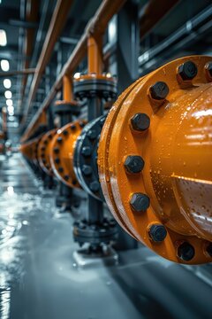 Cooling pipes in an industrial plant.