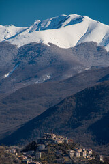 Veduta di Trevi nel Lazio con il Monte Viglio - Frosinone - Lazio - Italia