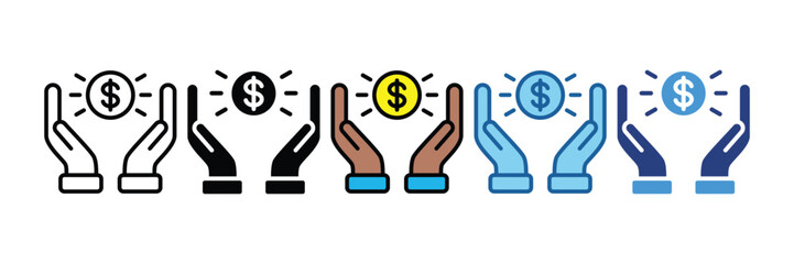 Obraz premium Financial Income Icon Set Multiple Style Collection