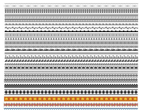 Pattern Brushes for Adobe Illustrator, Mandala Vector Pattern Brushes Set