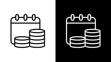 Monthly Income  White Icon Set Design