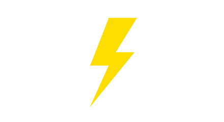 Bright Yellow Lightning Bolt Symbol on White Background 1.