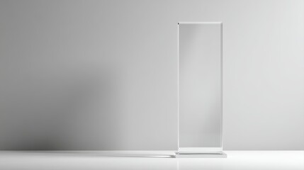 Tall blank glass trophy mockup, elegant and minimalist, designed for award presentations and recognition events, clean isolated view