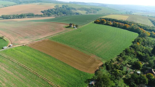 South Moravia, Czech Republic &ndash; Wide rural landscape and fields
