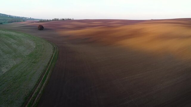 South Moravia, Czech Republic &ndash; Wide rural landscape and fields