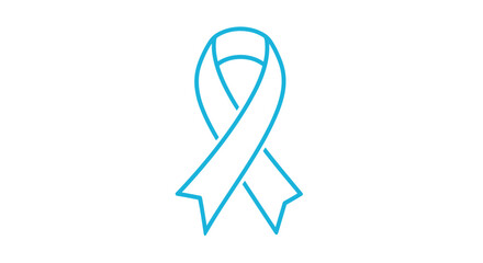 Blue awareness ribbon symbol for health and support.