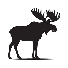 Fototapeta premium moose vector silhouette outline abstract logo design idea collection