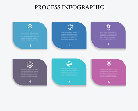 Business infographic process with thin line template design with icons and 5 options or steps.Business data visualization.

