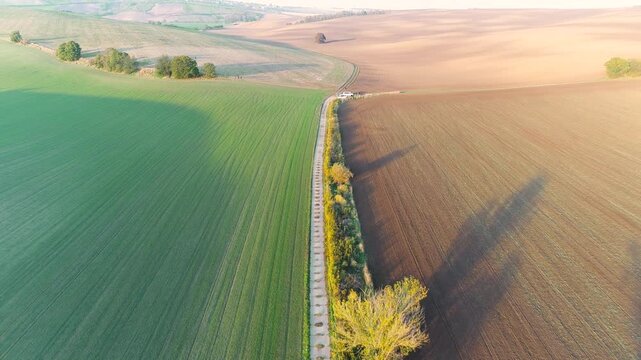 South Moravia, Czech Republic &ndash; Wide rural landscape and fields