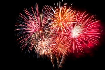 Fototapeta premium Vibrant Fireworks Display on a Dark Night Celebrating a Festive Occasion