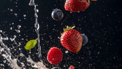 Orange slice with cosmic glow and star-like particles, surreal fruit universe concept