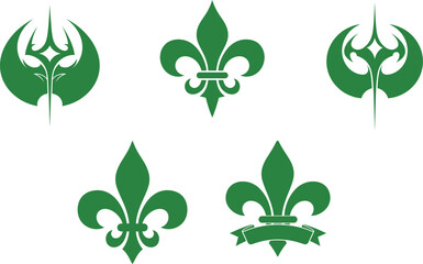 St patrick's day green shamrock and fleur de lis symbols © MD NAZRUL