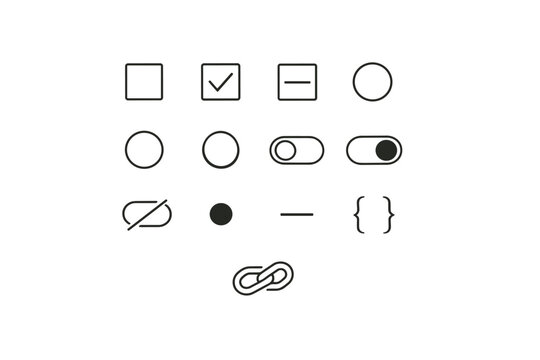 Unchecked toggle brace line dependency selected vector icon indeterminate image outline simple
