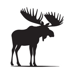 Fototapeta premium moose vector silhouette outline abstract logo design idea collection