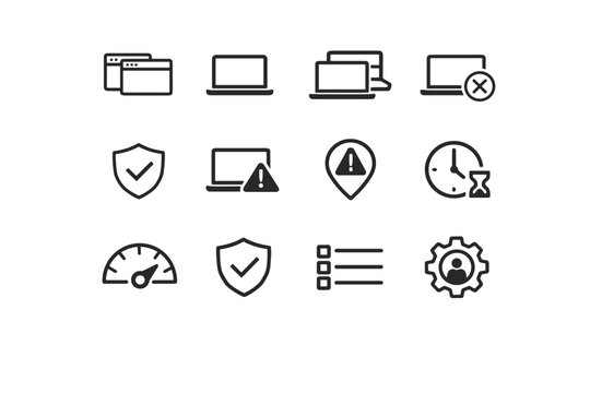 Panel icon vector revoke risk image sessions device session simple trusted generation