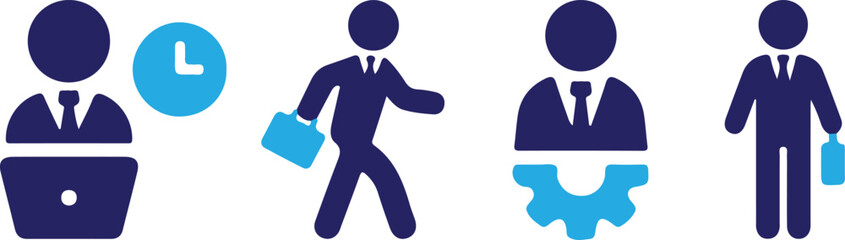 Fototapeta premium business man employee worker man bule icon set vector illustration design 