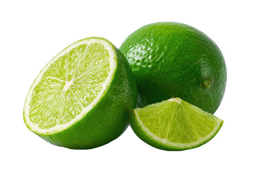 Fresh limes, whole and sliced, vibrant green (6)