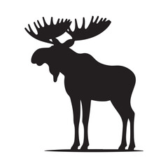 Fototapeta premium moose vector silhouette outline abstract logo design idea collection