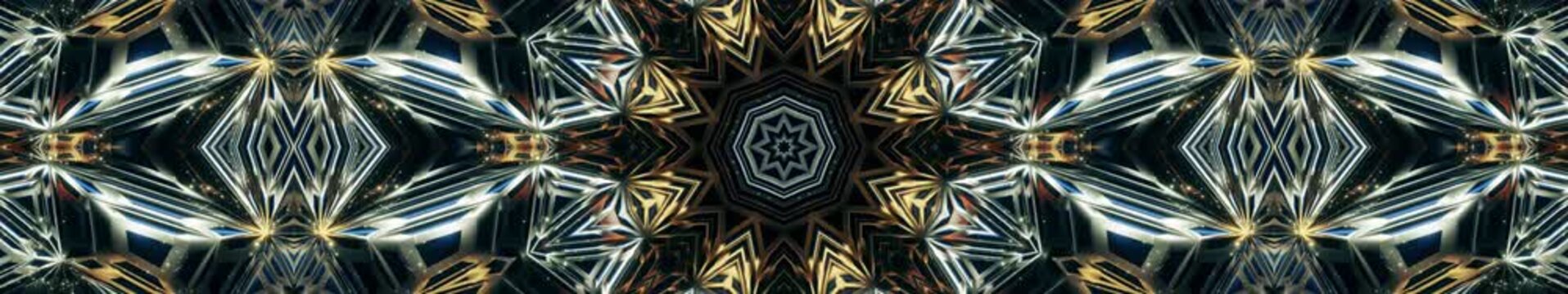 Luxury abstract background of glowing gold and blue particles and sparkling dust | widescreen | looped animation