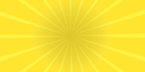 Fototapeta premium Simple Minimal Yellow Sunburst Vertical Background with Straight Radial Comic Rays and Bright Gradient Center