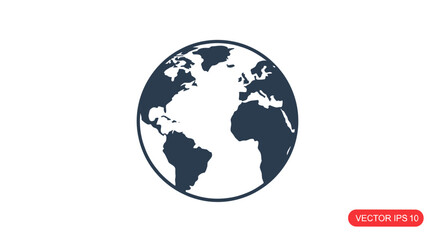 Obraz premium Simple Globe Icon Representing Planet Earth and Global Connections.