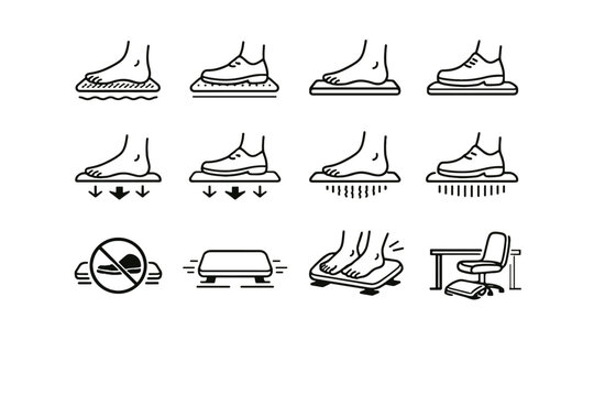 Vector image icon interaction sliding setup no simple footrest floor logic generation