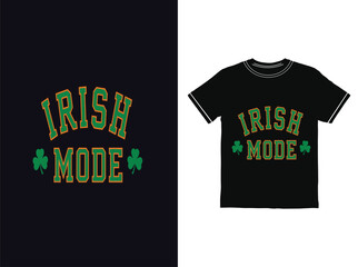 Vibrant Irish Mode TShirt Designs Featuring Green and Gold Text with Shamrocks
