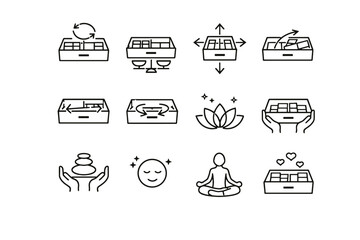 Icons habit vector icon mindful calm drawer arrows kitchen upkeep cue rebalancing