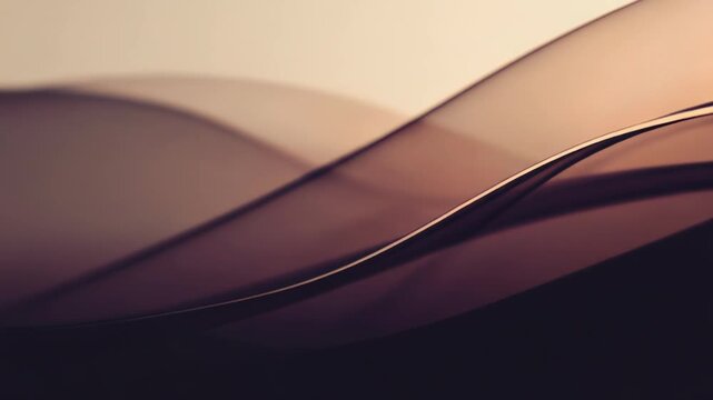 Abstract elegant background of smooth, flowing curved lines in warm beige and brown gradients, creating soft, organic movement and subtle light, ideal for modern design