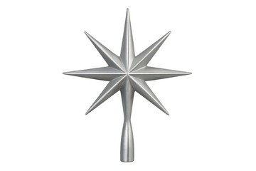 Fototapeta premium Silver christmas star tree topper decoration for holidays