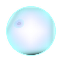 Glossy bubble or globe or pearl in white background.
