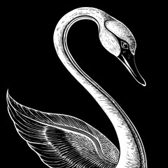 Swan Neck Rapier Sword Graceful Silhouettes Vector © MDJAHID