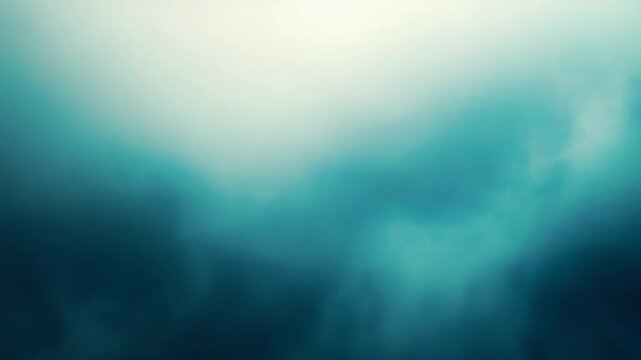 Abstract textured background showing a bright light diffusing through murky turquoise and blue tones, creating an ethereal and tranquil atmospheric effect with soft gradients