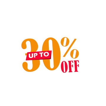 Discount Offer Banner 30% of Discount text style Offer Banner, Book Now Red boton Discount Label on transparent  Background PNG Discount Tag