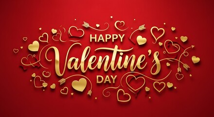 Happy valentine's day greeting card with hearts