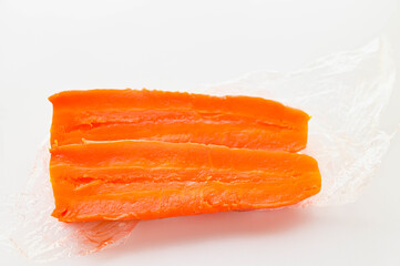 レンジ加熱した人参の断面