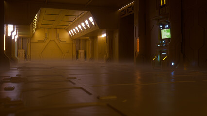 The hangar of a spaceship. © Vankherson