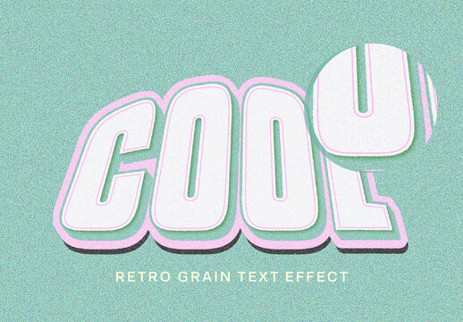 Green And Pink Retro Grain Text Effect