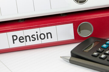 File folders for pensions, retirement benefits