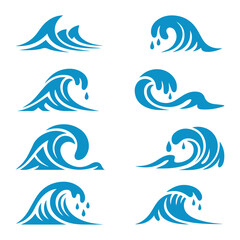 Obraz premium Traditional Modern wave pattern set chinese wave japanese wave korean asian traditional illustrations decorations element vector design for background and wallpaper 