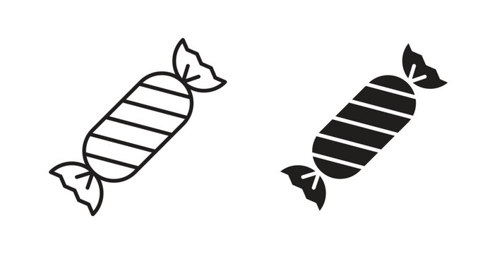 Candy icon vector Illustration and outline Icons. vector silhouette.