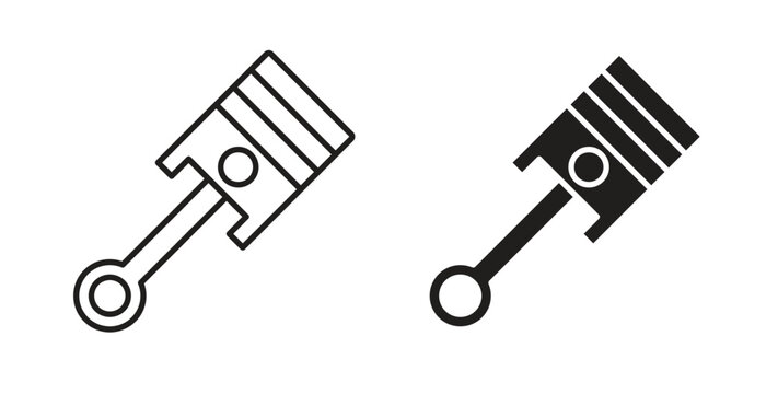 Car Piston icon vector Illustration and outline Icons. vector silhouette.